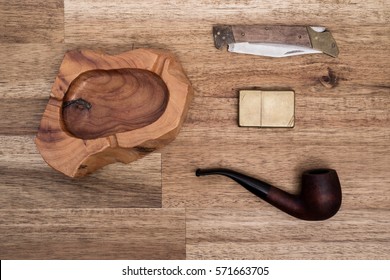Desk Full of Smoking Accessories