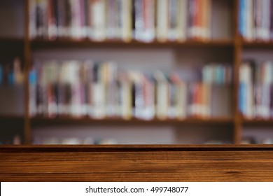 Desk In Library With Copy Space