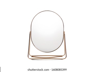 Desk Mirror With Stand Isolated On White