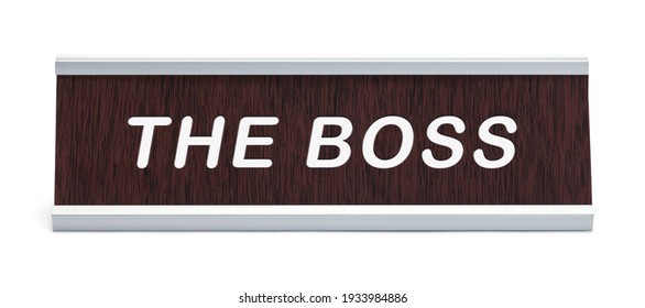 Desk Name Plate The Boss Cut Out.