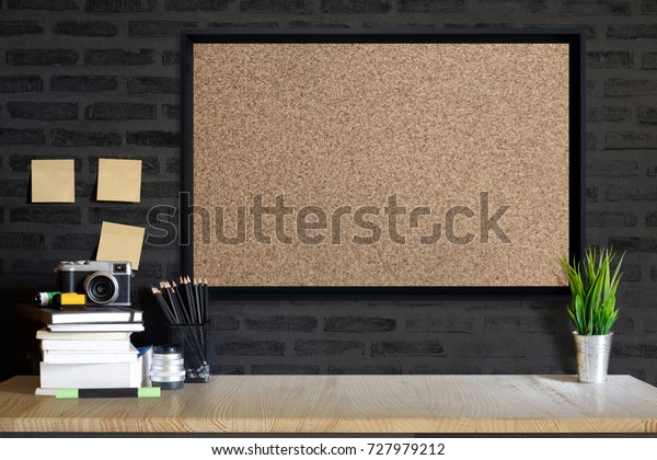 Download Desk Space Concept Mock Cork Board Stock Photo (Edit Now ...