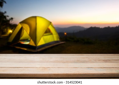 desk space and night camping background. - Shutterstock ID 314523041