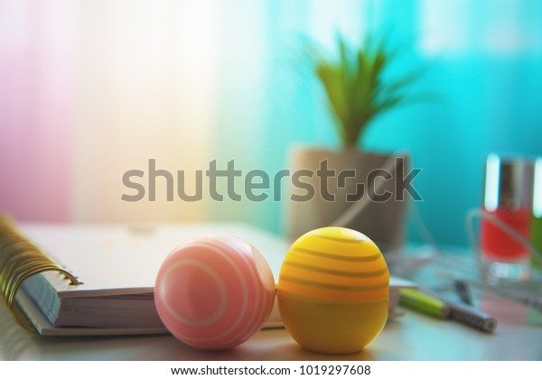 Desk Teenage Girls Accessories Decoration On Stock Photo Edit Now