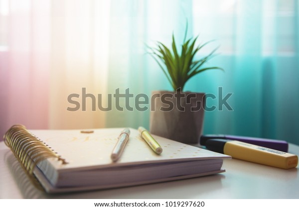 Desk Teenage Girls Accessories Decoration On Stock Photo Edit Now