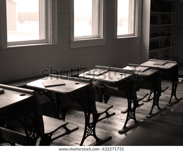 Desks Books Old School House Stock Photo Edit Now 632271731