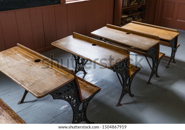 Desks Lined Old One Room School Stock Photo Edit Now 1504867919