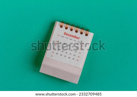 Desktop calendar for December 2023 .Calendar for planning every day