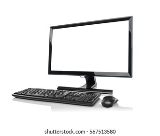 Desktop Computer Isolated On A White Background.