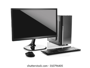 Desktop Computer Isolated On A Withe Background