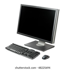 Desktop Computer (monitor, Keyboard, Mouse) Isolated