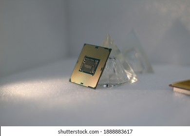 desktop computer processor, new generation cpu close-up
