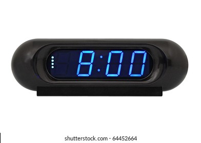 Desktop Electronic Clock Isolated On White Background