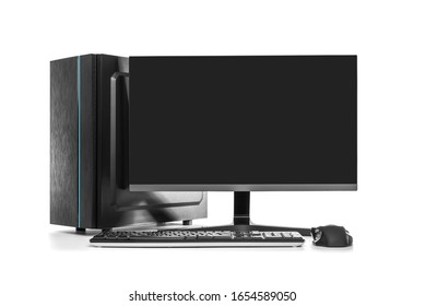 Desktop PC Isolated On A White Background.