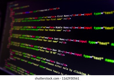 Desktop Source Code Technology Background Developer Stock Photo ...