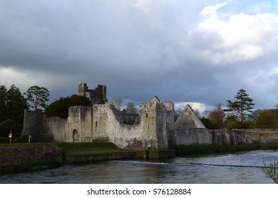 Desmond Castle Ruins Along The River Maigue In Ireland.