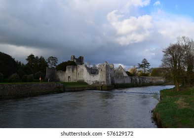 Desmond Castle Ruins Along The River Maigue In Ireland.