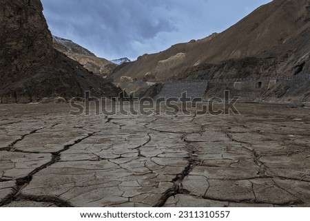 A Desolate Landscape: The Arid Riverbed of Ladakh, India