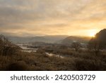 Desolate Winter Scenery of Soyang River in Chuncheon City