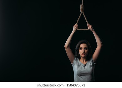 Despaired Young Woman Going Commit Suicide Stock Photo 1584395371 ...