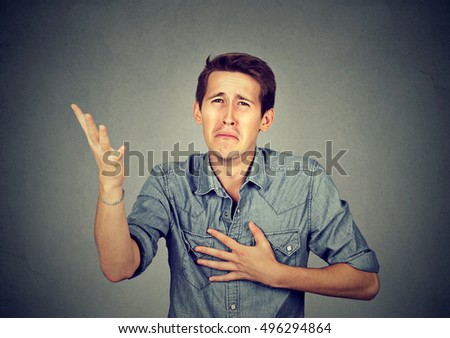 Desperate man begging asking for help forgiveness