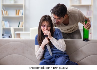 Desperate Wife Attempting Kill Husband Stock Photo 1094497025 ...