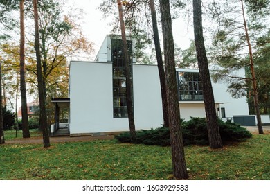 DESSAU, GERMANY - 11 13 2019: Bauhaus masters houses designed in for Walter Gropius, Laszlo Moholy Nagy, Lyonel Feininger, Georg Muche, Oskar Schlemmer, Wassily Kandinsky and Paul Klee
