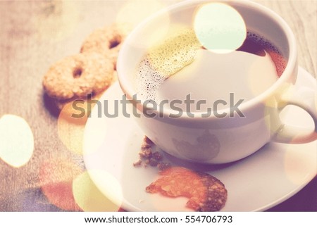 Similar – Image, Stock Photo cozy autumn breakfast on table in country house