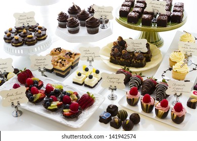 Dessert Bar With Assorted Chocolate Sweets.