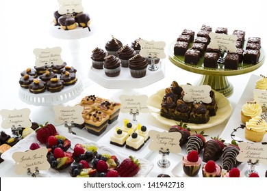 Dessert Bar With Assorted Chocolate Sweets.