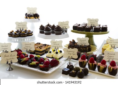 Dessert Bar With Assorted Chocolate Sweets.