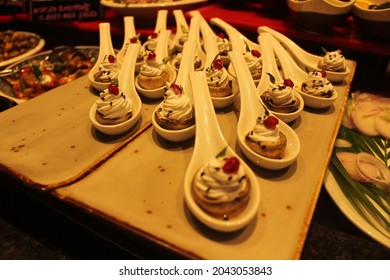 Dessert Buffet, Dessert In A Spoon, Dessert Counter, Five Star Hotel Dessert 