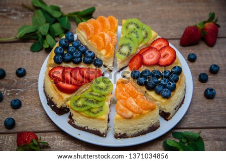 Similar – Image, Stock Photo pieces of cottage cheese pie