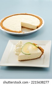 Dessert Dayap Pie Or Key Lime Cheesecake Served In A Dish Isolated On Background Side View Of Fastfood