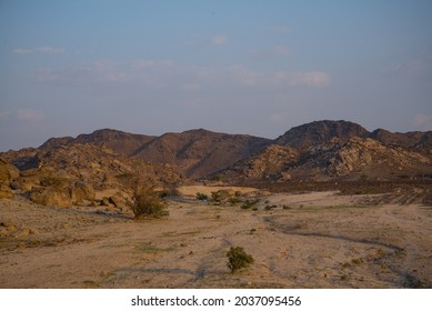 Dessert, Dessert Mountains, with Rocks and Dessert Road, Saudi Arabian Dessert - Shutterstock ID 2037095456