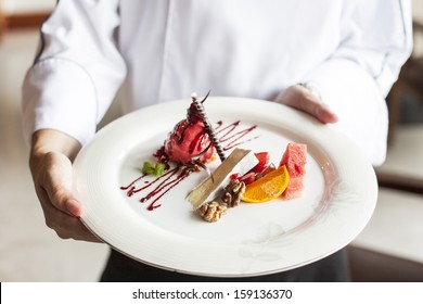 Dessert On Chef Hand