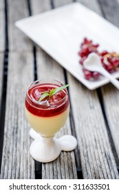 Dessert Panna Cotta With Stawberry Jam