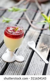 Dessert Panna Cotta With Stawberry Jam