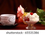 dessert with raspberry