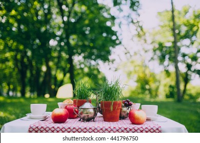 Dessert Table With Cakes Decorated For A Kids Outdoor Party