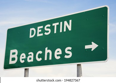 Destin Beaches sign - seen in Florida