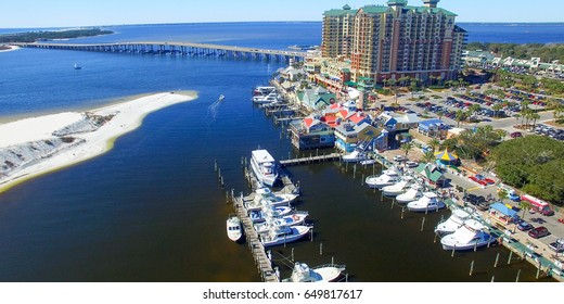 Destin, Florida. Aerial view of beautiful city skyline.