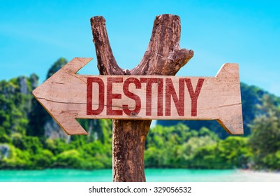 Destiny arrow with beach background