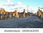 Destroyed building during World War 2 in Oradour- sur -Glane France