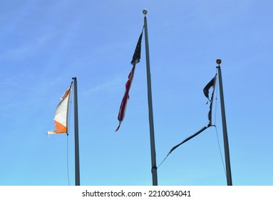 Destroyed Flags War Memorial Englewood, Florida