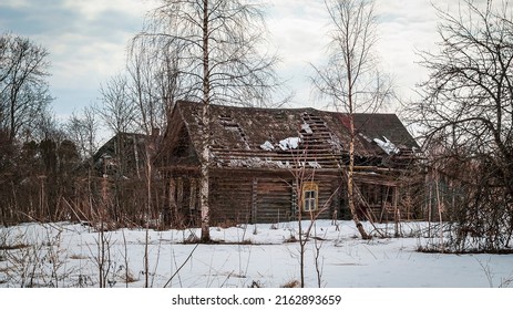 Destroyed House In An Abandoned Village