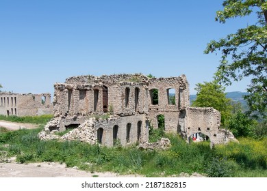 Destroyed Houses In Shusha City During The Karabakh War. Nagorno Karabakh War