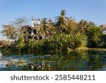 Destroyed Structure after Fire Awaits Reconstruction along Kandawgyi Lake in Yangon Myanmar