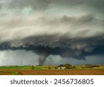 Destructive tornado tears apart the countryside near Minden, Iowa during a tornado outbreak on April 26th, 2024.