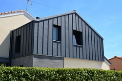 Detached House Extension - Facade Cladding And Zinc Roof