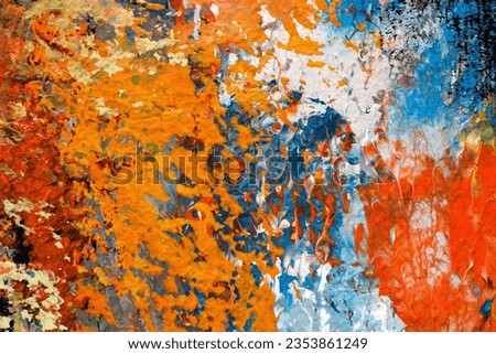 detail of abstract impressionist artwork - colorful background of brush strokes of oil painting on canvas 